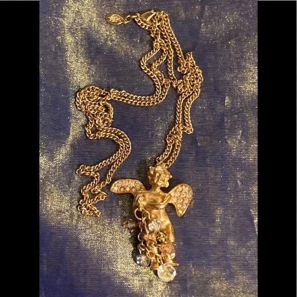 Kirks Folly Angel, Rhinestones, & Charms Necklace - Picture 3 of 12